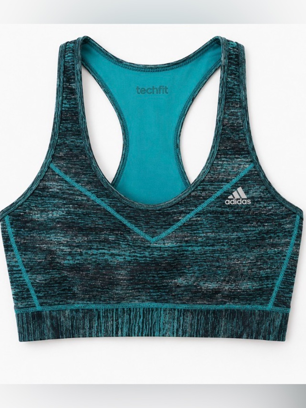 Adidas Techfit Climalite Sports Bra XL – Teal Heather – Removable Pads
